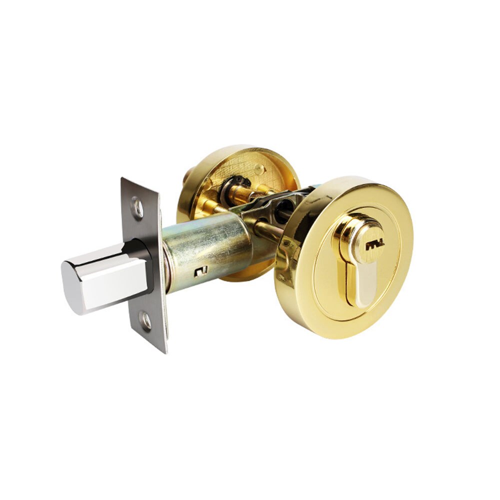 Zinc Alloy Atresia Double-sided Invisible Lock Mortice Channel Tube Wells Atresia Deadbolt Invisible Door Locks: Gold