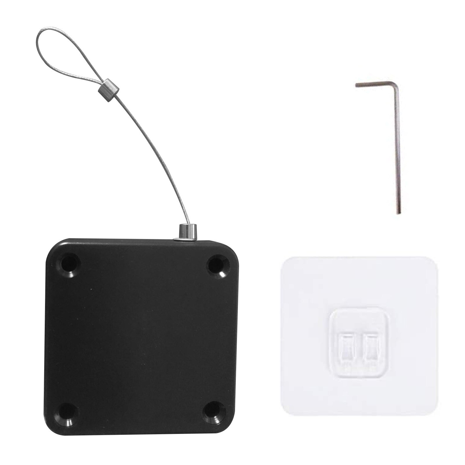 Door Closer Punch-Free Automatic Door Closers for Doors Drawers Rawstring Door Closer Bracket Automatic Closer with Hook: black