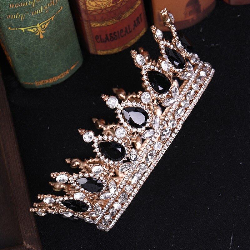 Wunderschöne hellviolette kristalltiaras und -kronen für damen, brautkrone, diadem, hochzeitsschmuck, haarschmuck für die hochzeit: Schwarz