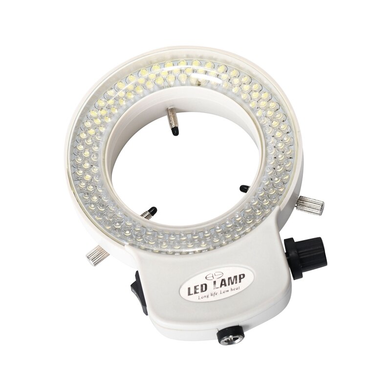 Microscope 144 LED Ring Light Adjustable Illumination Lamp for Industry Stereo Microscope Lens Camera with 110 V-240 V Adapter