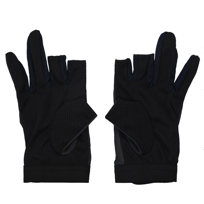 SODIAL(R) 2 uds guantes de pesca antideslizantes de dos dedos de Palma de goma negros