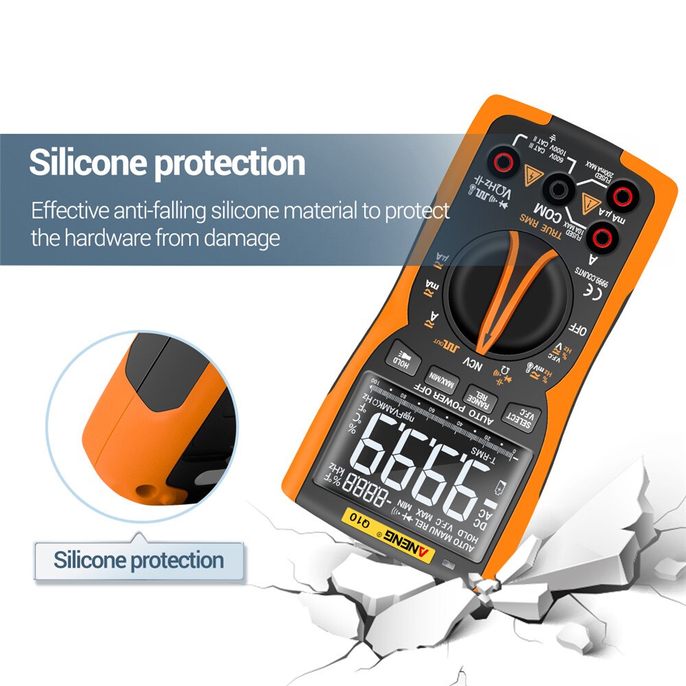 ANENG Q10 Digital Multimeter 9999 Tester Multimetro True RMS Analog DIY Transistor Capacitor NCV Testers Lcr Meter
