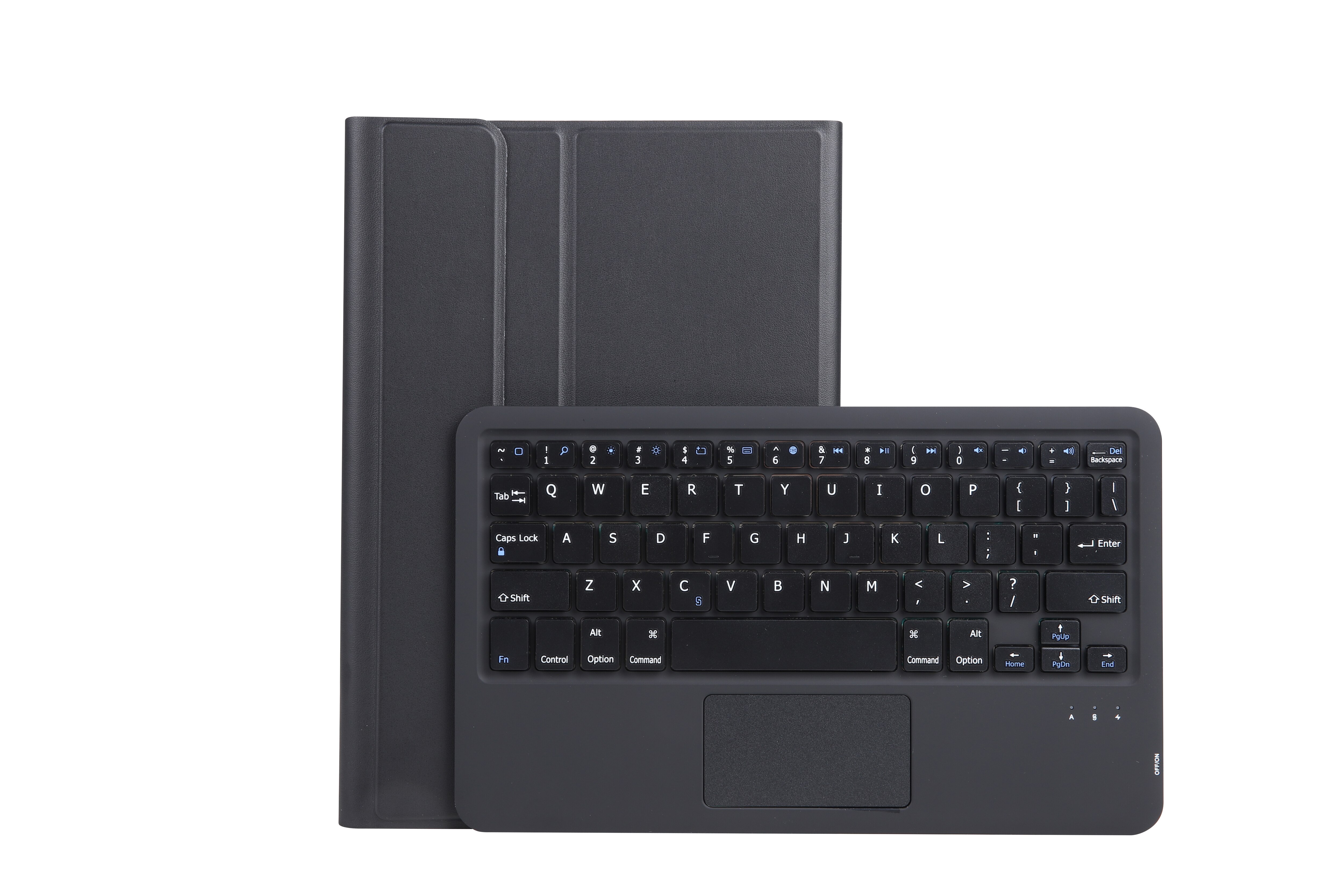 Pokrowiec na klawiaturę Bluetooth touchpad do tabletu Samsung Galaxy Tab A7 10.4 2020 pokrowiec na klawiaturę bezprzewodową odpinany futerał ochronny: Black with Black