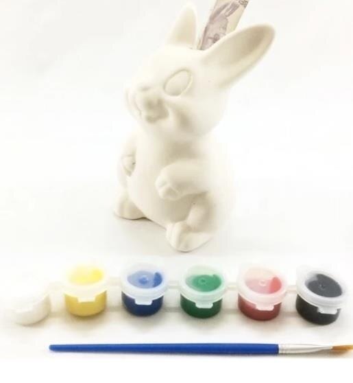 Kaninchen sparschwein keramik schmuck malerei set -15 cm 427417155