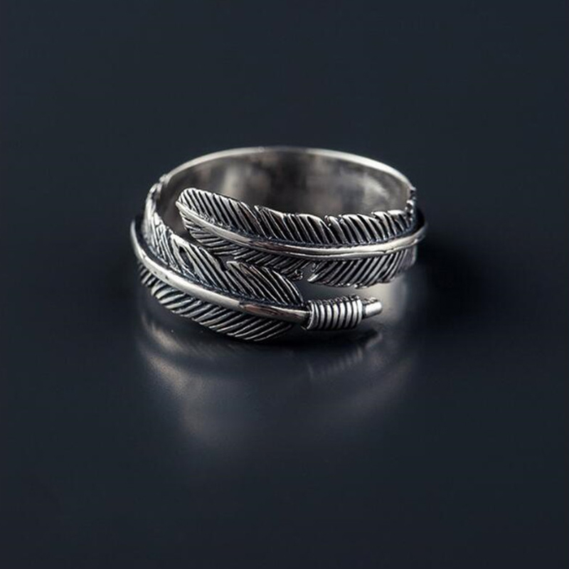 Minimalistische Retro Zilver Kleur Verstelbare Opening Ring Creatieve Veer Vlinder Boomtak Vinger Ring Voor Vrouwen Charm Sieraden