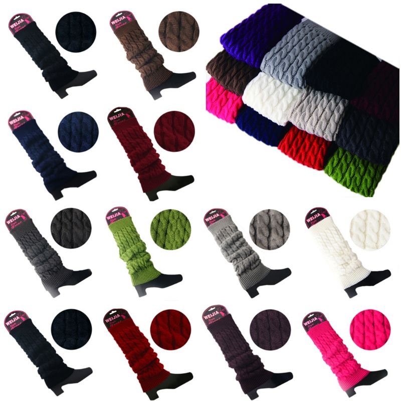Women Winter Warm Knit Crochet High Knee Leg Warmers Leggings Boot Leggings Slouch