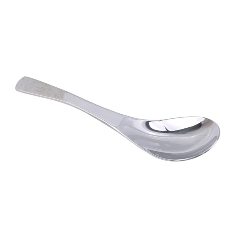 1 Uds. De acero inoxidable, Bol redondo dorado para ensaladas, cuchara para sopa, cuchara para postres, utensilios de cocina para vajilla para fiestas: silver