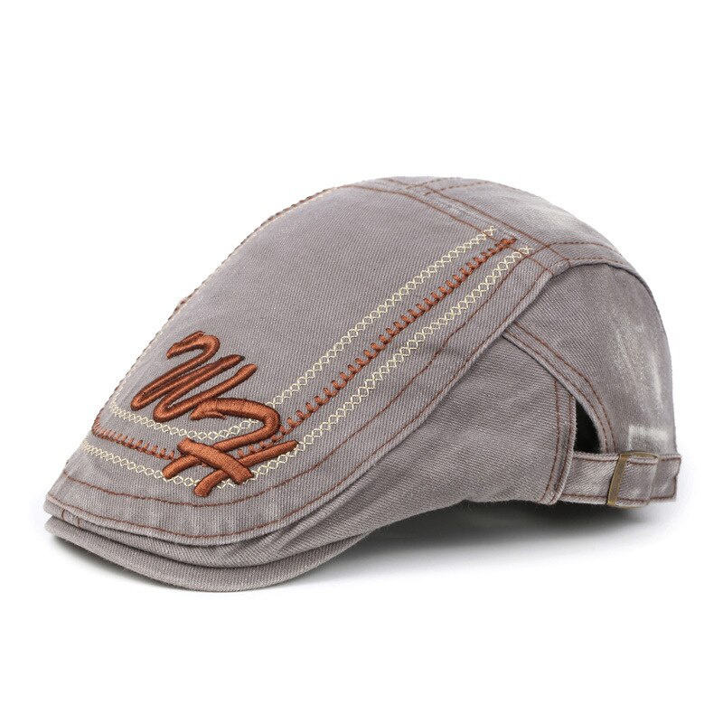 [NORTHWOOD alta Retro de gorra plana para hombre, Gorras Planas boina verano de los hombres de la de tapa plana para adultos de Material de algodón de tamaño de 55-60cm: Gray