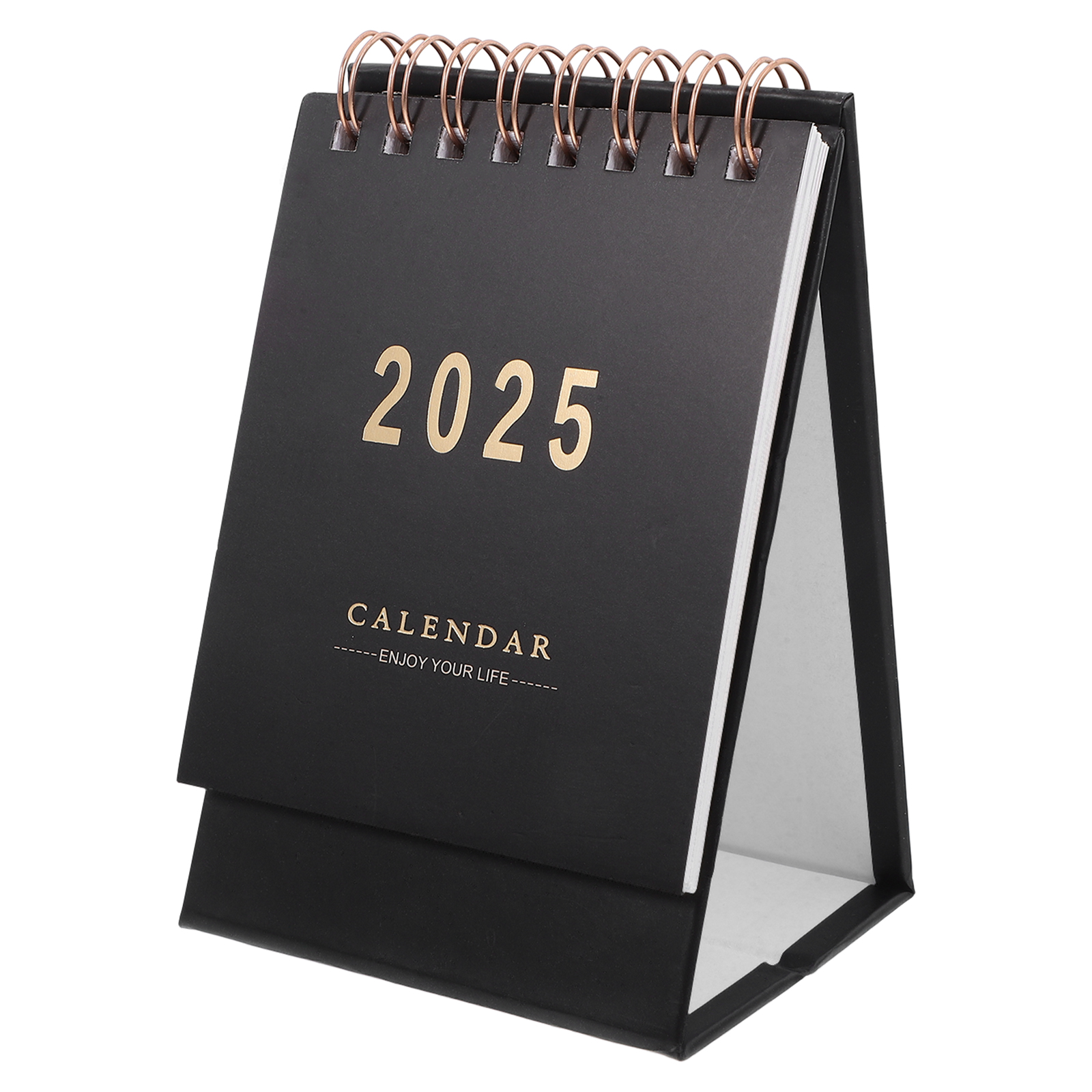 Desk Calendar on Table Monthly Office Daily Memo Decorative Supplies Standing Flip: black