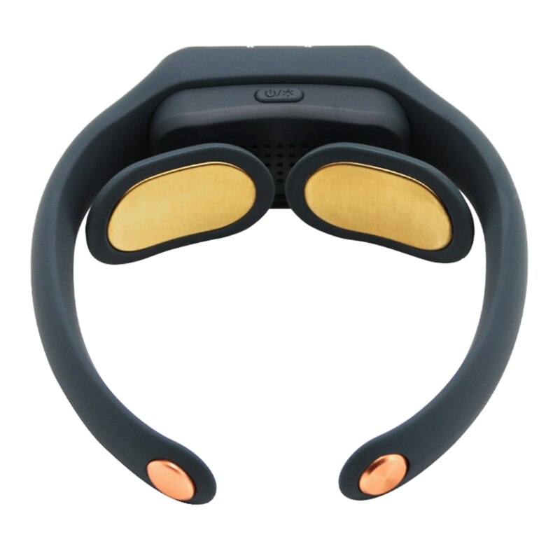 Neck Massager with Heat Intelligent Wireless Electric Pulse Massager Portable Travel Cordless for Home Office Use: gray