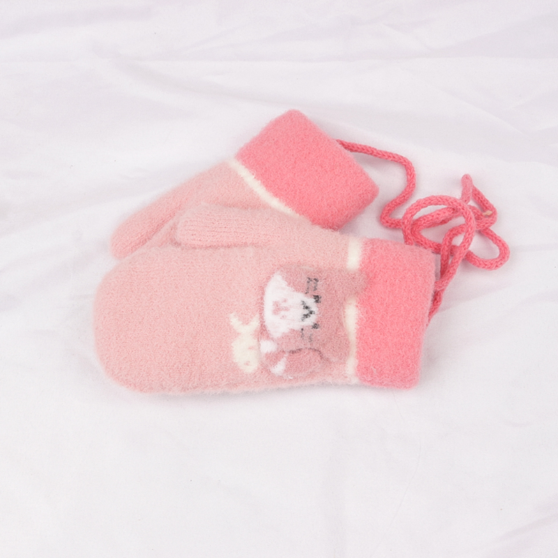 Herbst Winter Warme Tasche Finger freundlicher Handschuhe Einfarbig Karikatur draussen Winddicht Junge Mädchen Zubehör Handschuhe freundlicher: 1