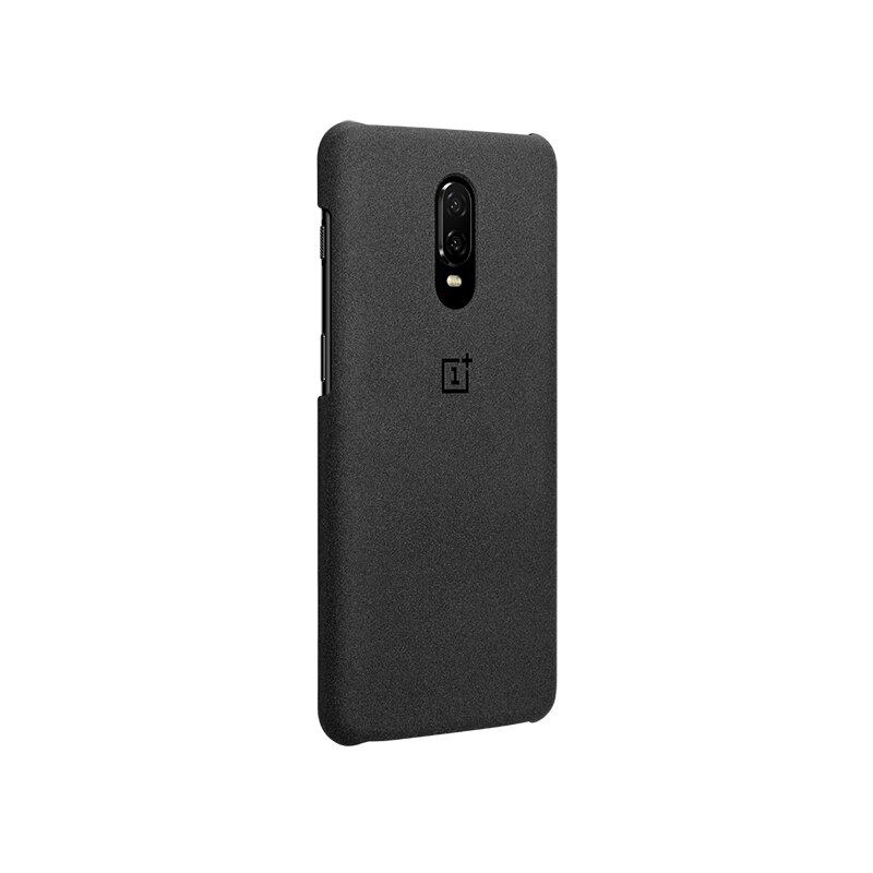 Original OnePlus 6T Karbon Case Material Aramid fiber PC Half-round Back Cover Shell Sandstone Carbon Official For OnePlus6T: Sandstone Black