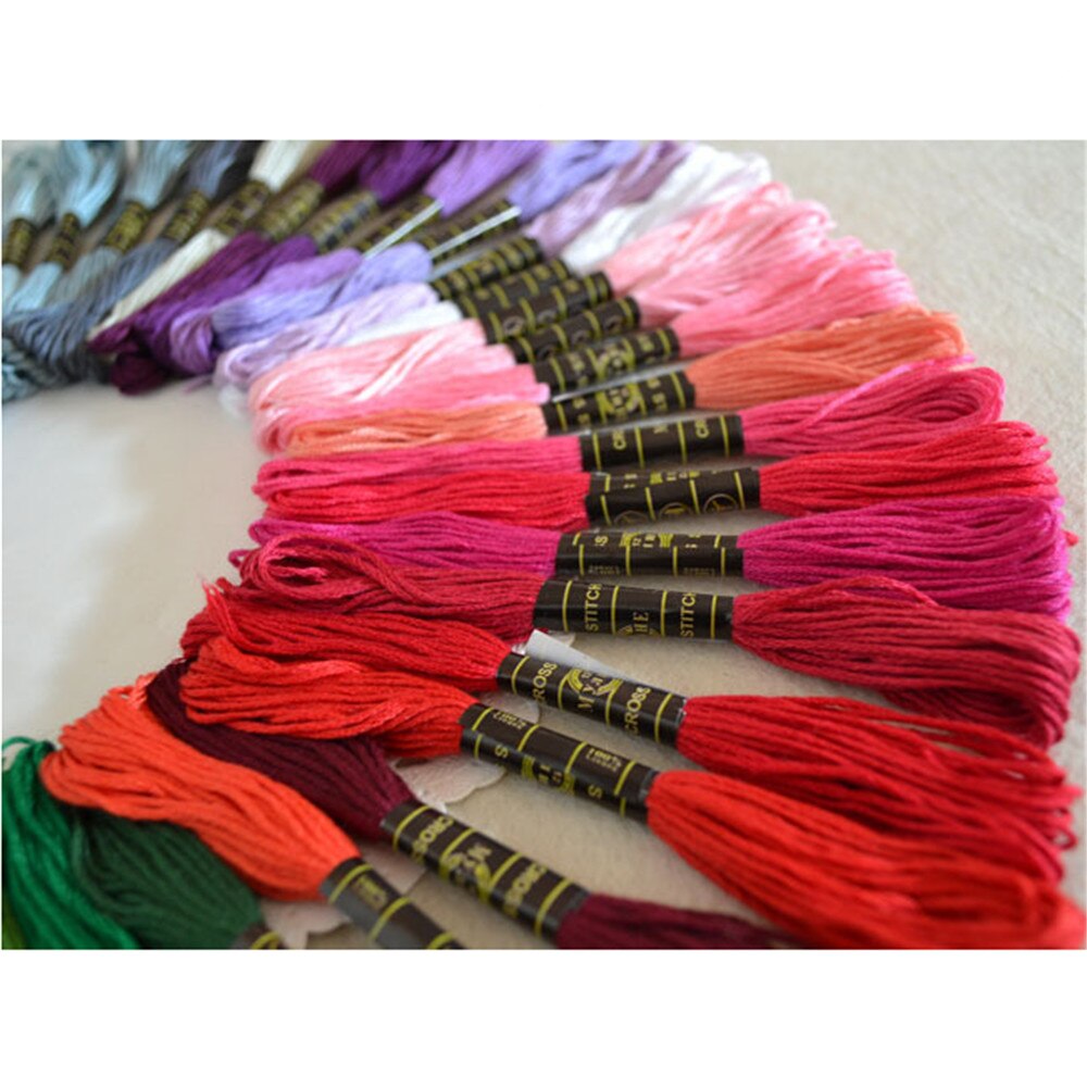 50pcs Random Color embroidery DIY Silk Line Branch Threads Similar Dmc Thread Floss Skein Cross Stitch Thread