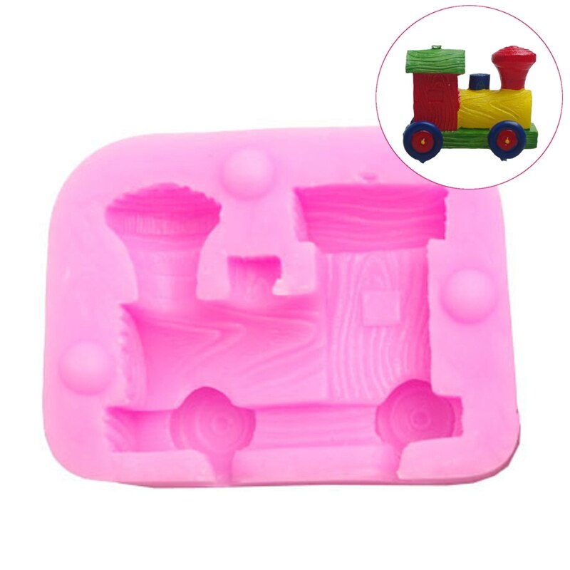 DIY 3D Bak Cakevorm Cake Fondant Chocolade Zepen Bakvorm Trein Silicon Mold Tool