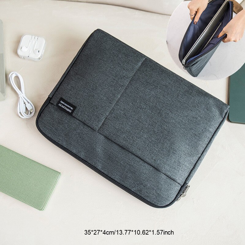 Mannen Laptop Aktetas Computer Tas Zakelijke Document Organizer Ipad Tote Handtas Messenger Purse Strap Pouch Accessoires Artikelen: B Gray