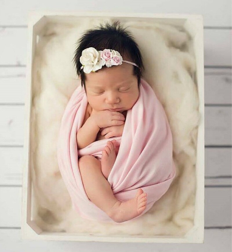 Manta elástica monocromática para fotografía de bebés, trajes para sesión de fotos de recién nacidos, manta para recibir fotos de bebés