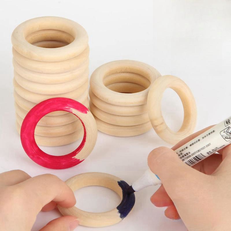 Anillos de madera maciza sin terminar, anillos de madera Natural de 15-100MM para macramé, manualidades DIY, aros de madera, adornos, conectores, fabricación de joyas