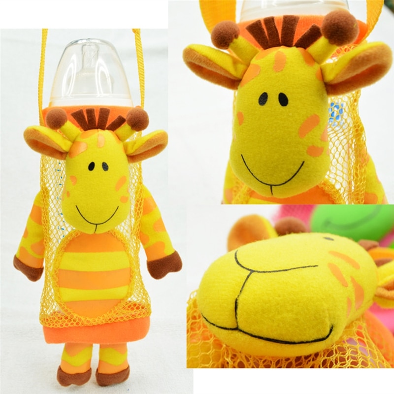 Infrant Newborn Baby Bottle Holder Bottle Feeding Stroller Accessories Feeding cartoon animal Bottle Plush Pouch Cover Sling