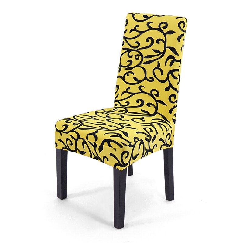 Removable Spandex Dining Chair Cover Seat Slipcover Restaurant Home Party Wedding Decoration Chair Covers Stretch: Yellow
