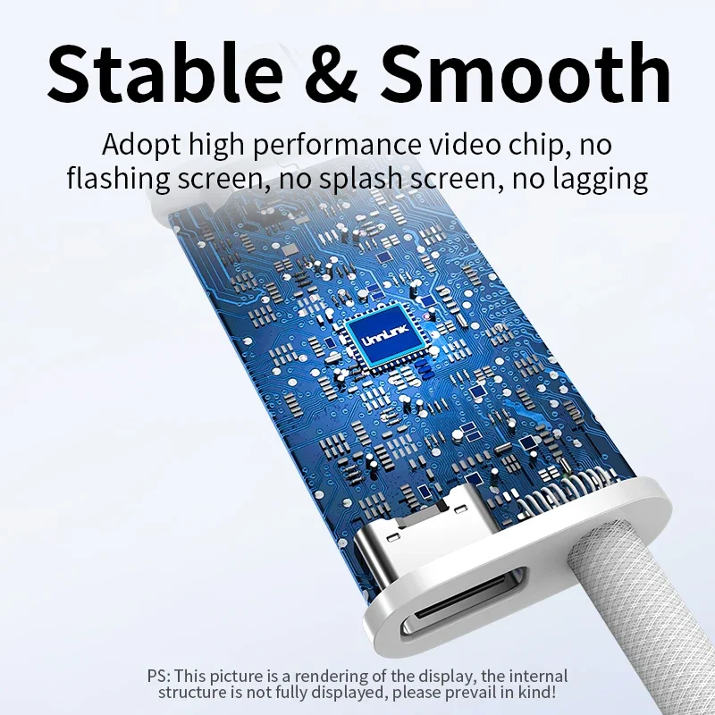 Kabel Unnlink 4K USB C do HDMI z ładowaniem PD Konwerter telefonu na telewizor typu C Thunderbolt 3 do iPhone15/16 MacBook Samsung Dex