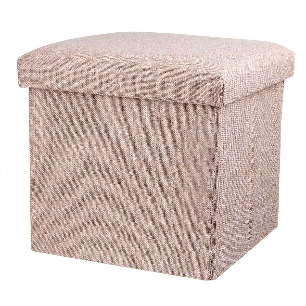 4 färger hopfällbar tyg förvaringspall bänklåda liten soffa minimalistisk konstnärlig stil barnstol fotpall 30*30*30cm: Rosa