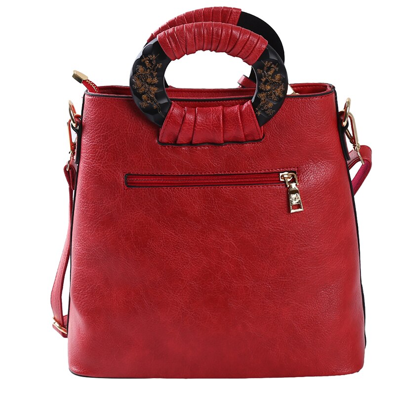 Vintage pu leren crossbody tas chinoiserie reliëf damestassen handtassen dames grote schelp bloemen dames schoudertas