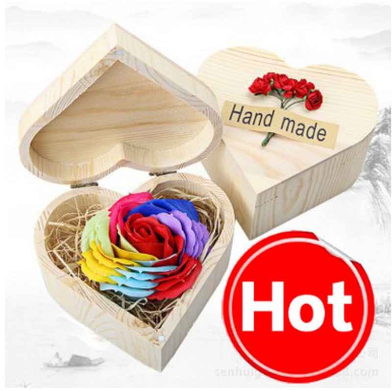 Heart Shape Wood Box Storage Boxes Jewelry Box Wedding Home Storage Bin Earrings Ring Box