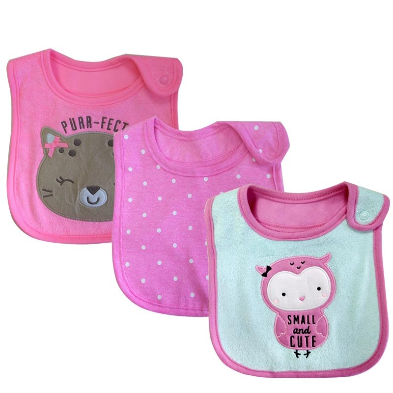 Tender Babies 3 Piece bavoir bandana Baby Boy Girl Bib Towel Saliva Waterproof Kids Cartoon Pattern Clothes saliva bib