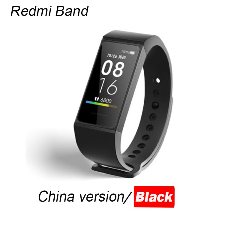 Original XiaoMi RedMi Band Smart Wristband Fitness Bracelet Bluetooth 5.0 USB charging Touch Screen Track Heart Rate Monitor: CN Black Standard