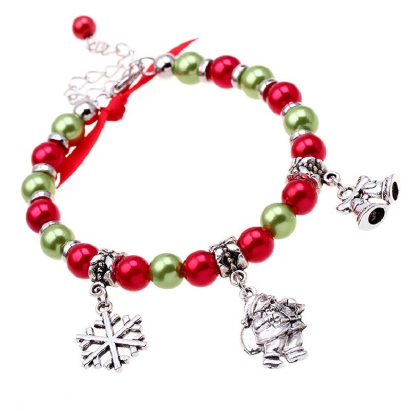 schneeflocke Charme Armband Für Frauen DIY Kristall Perlen fit Pa Armbänder & Armreifen Schmuck Weihnachten Baum Ornamente Weihnachten: B