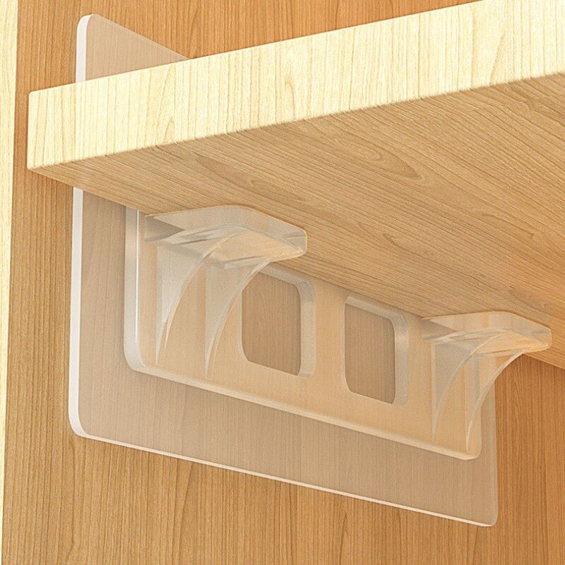 Enhanced Adhesive Pegs Shelf Support Clips Layered Partition Without Nail Support Punch-Free Plastic Closet Cabinet Wall Hanger