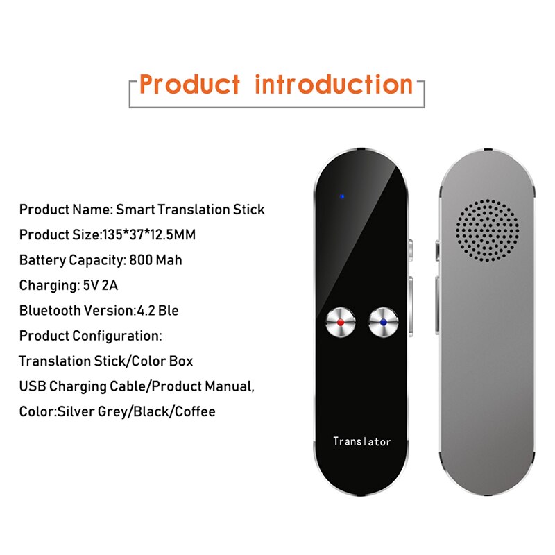 Smart Language Translator Device Handheld Voice Translation Machine Support 68 Languages for Travel Business VH99