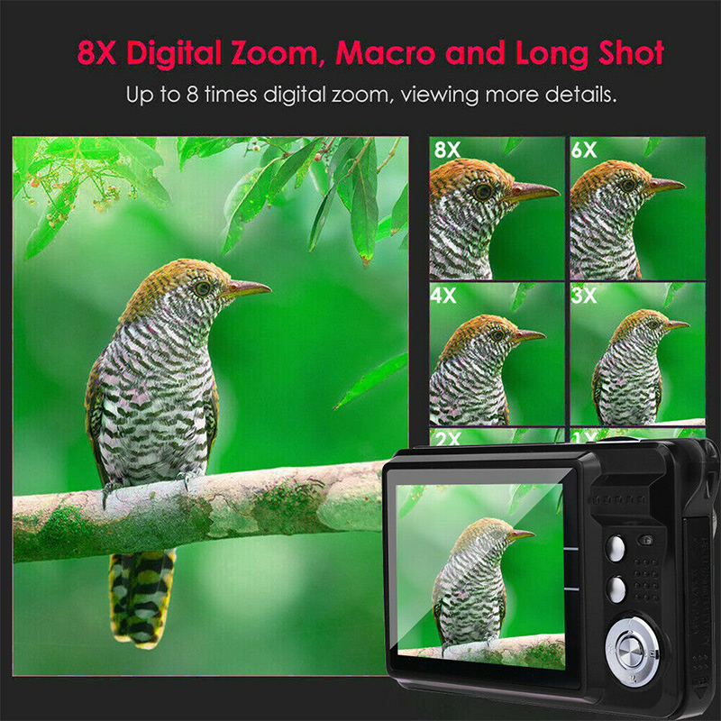 2.7Inch Tft Lcd Hd Scherm Digitale Camera Anti-Shake Gezichtsdetectie Camcorder