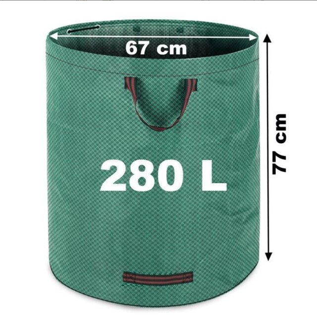 Large Capacity Heavy Duty Garden Waste Bag Garden Rubble Waste Woven Rubbish Bags Space Saving Multifunction Yard Waste Bins HWC: 280L