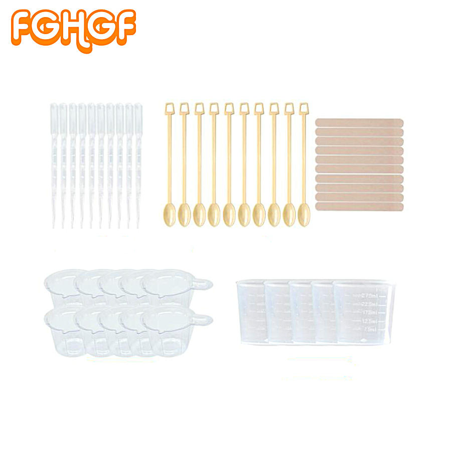 DIY Resin Craft Basic Tool Dropper Stirring Spoon Epoxy Resin Decorations Maker Beginner Essential Tools Measuring Cups