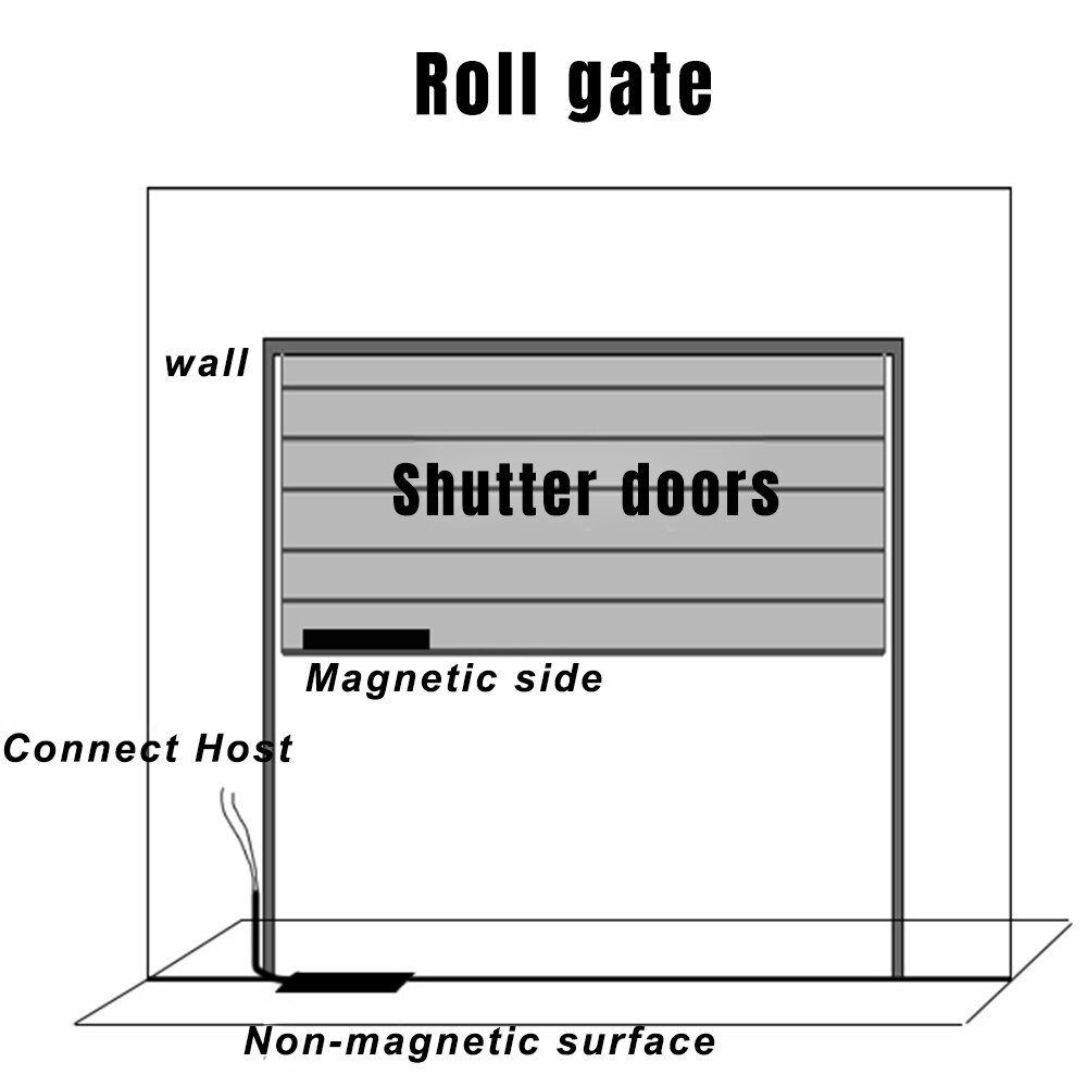 Wired Metal Roller Shutter Door Magnetic Contact Waterproof Switch Alarm Door Sensor for Home Alarm System