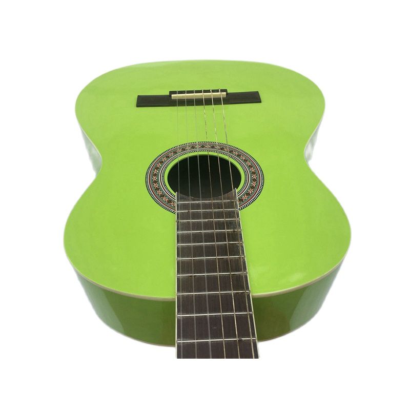 39 inch green full size classic guitar basswood top carbon fiber back and side classical guitar high gloss