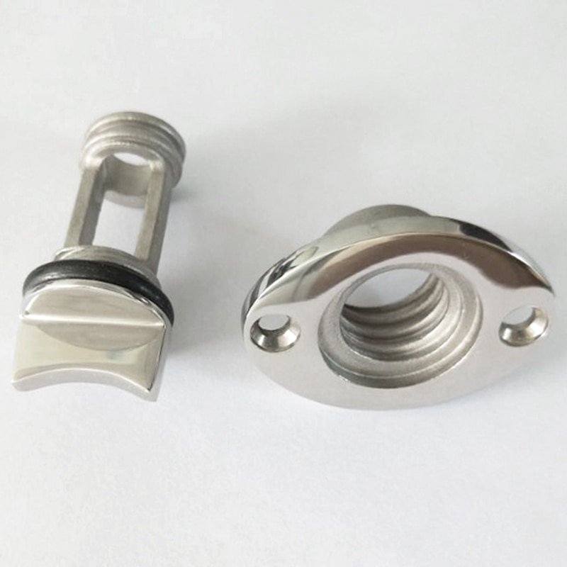 Marine Boat Surface Polishing Oval Garboard Drain Plug Fits Hole Screw Thread Corrosion Resistant 316 Stainless Steel