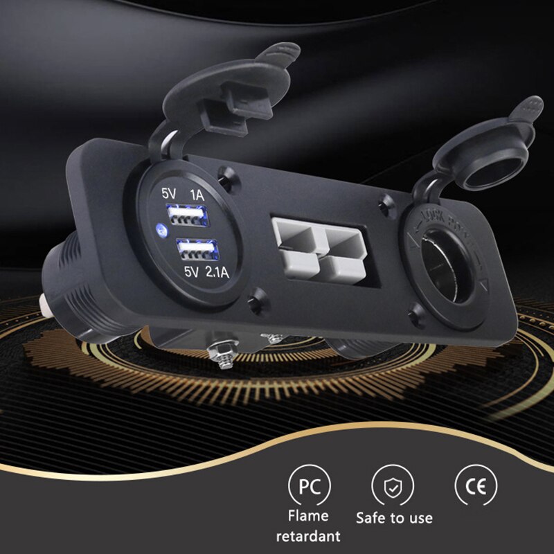3.1A Flush Mount Plug Socket Double Usb Charger Socket Panel Car Cigarette Lightning for Caravan Camper Boat Truck