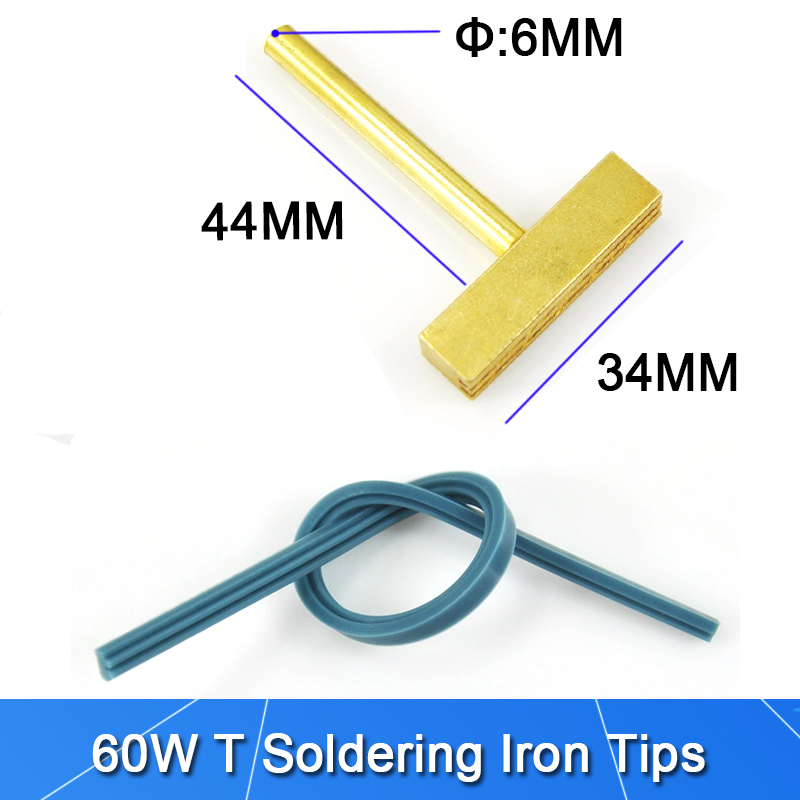 3-Pack T-Style Soldering Iron Tips – 30W/40W/60W Flat Blade Tips With Hot Press Strip For LCD Screen And Cable Repair