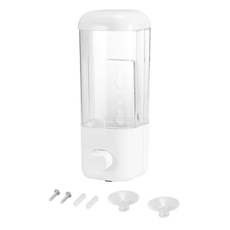 500ml badeværelses sæbe dispenser vægmonteret selvklæbende shampoo beholder håndpress klar flydende lotion enkelt slot opbevaring
