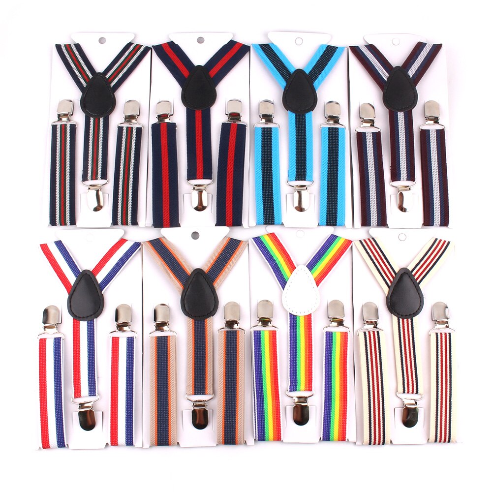 Adjustable Kids Suspenders Elastic Striped Suspender Candy Color Children Braces Wedding Accessories Girls Boys Straps
