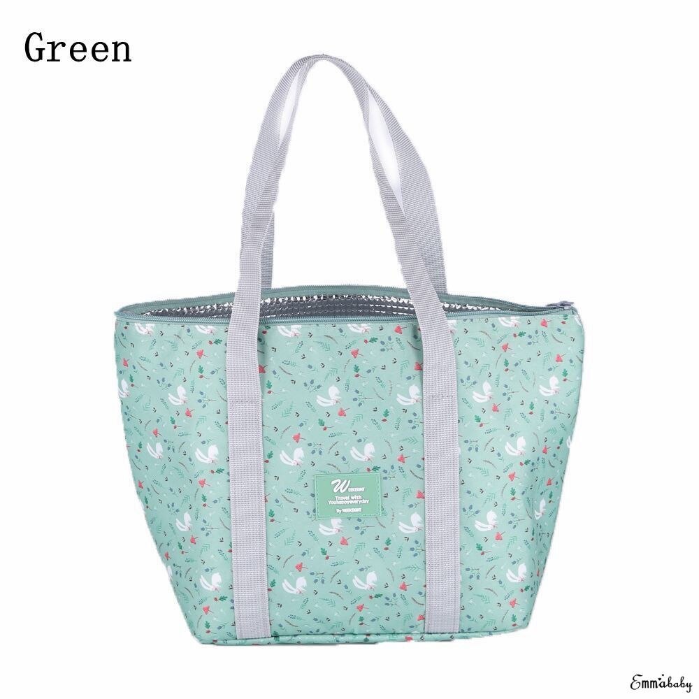Limite 100 pour les femmes enfants hommes isolé toile boîte fourre-tout sac thermique refroidisseur alimentaire sacs à déjeuner: green
