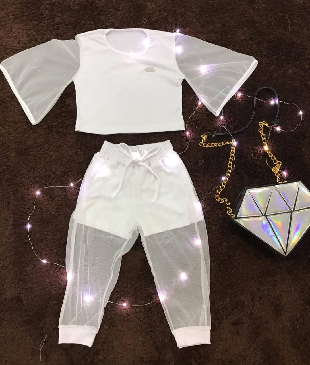Toddler Baby Girl Kid Clothes Sets 1-5Y Lace Shining Short Sleeve Tops Pants Sets Formal Party Clothes: White / 3T