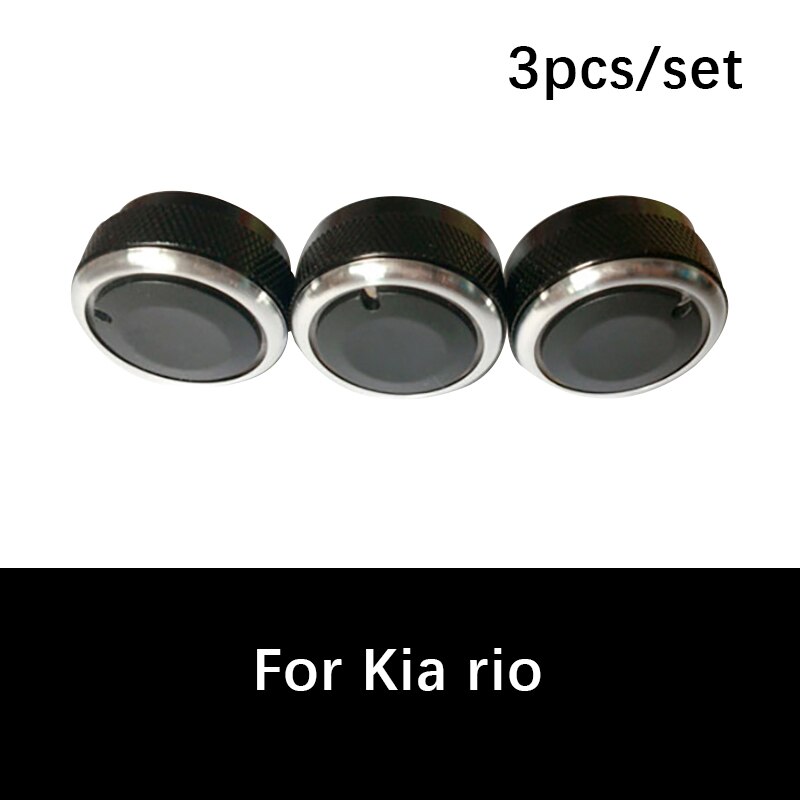 3Pcs Voor Kia Rio Auto Ac Knop Aluminium Airconditioning Airconditioning Knop Warmte Schakelaar Auto accessoires