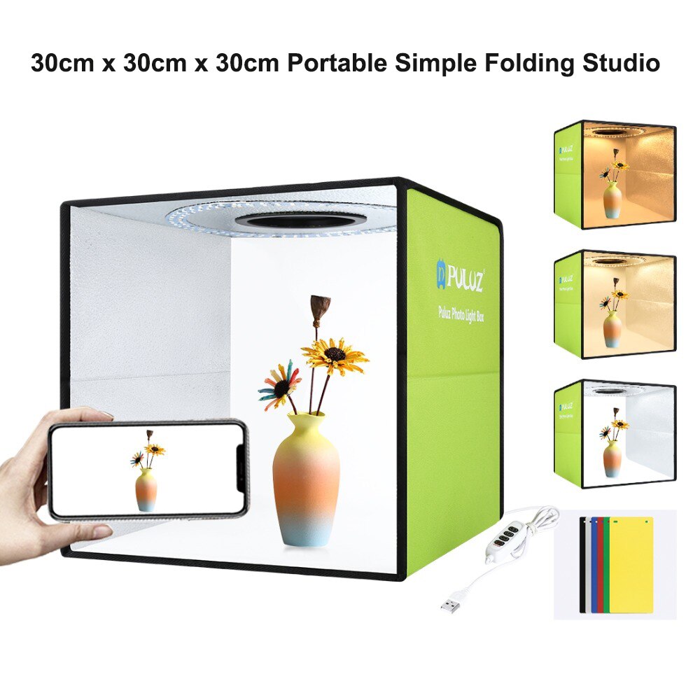 Increase Brightness Ring Lightbox Portable Shooting Box Dimmable Photo Studio Photography Softbox Fotografia Tent 30*30 cm