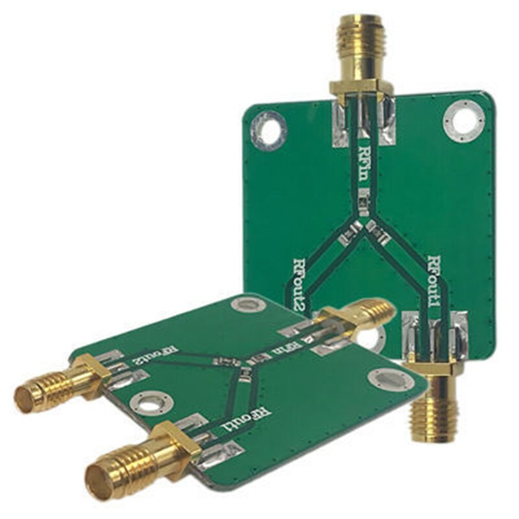 RF Microwave Resistance Power Splitter Module 1 to 2 Combiner SMA DC-5GHz Radio Frequency Divider Green Color