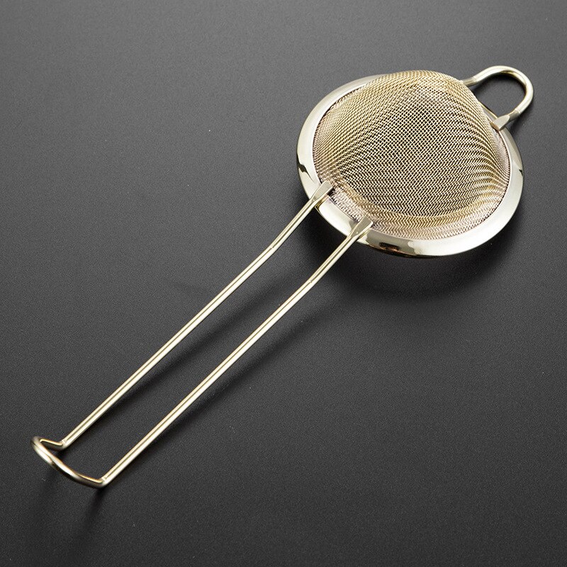 Stainless Steel Fine Mesh Cocktail Strainer Conical Food Tea Juice Strainers Cocktail Colander Sifter Sieve Bar Accessories: Gold