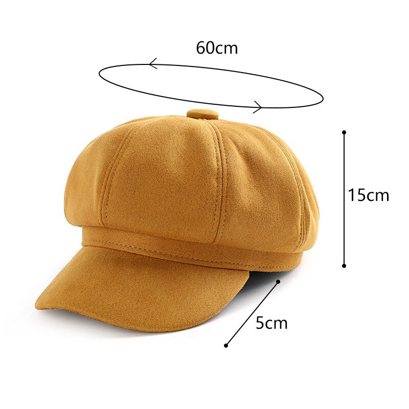 Women Beret Cap Female Retro Casual Painter Hat Japanese Octagonal Adjustable Solid Color Newsboy Caps
