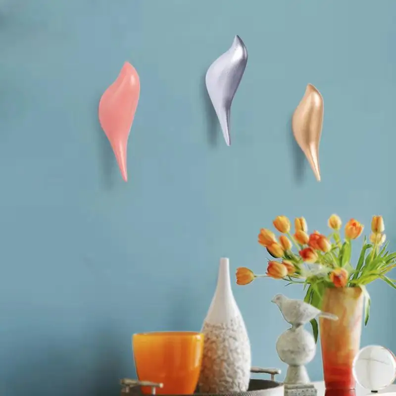 Accesorios creativos para el hogar, gancho decorativo de pared para pájaros, decoración de pared de resina, colgador de puerta de dormitorio, ganchos individuales estéreo, 1 Uds.